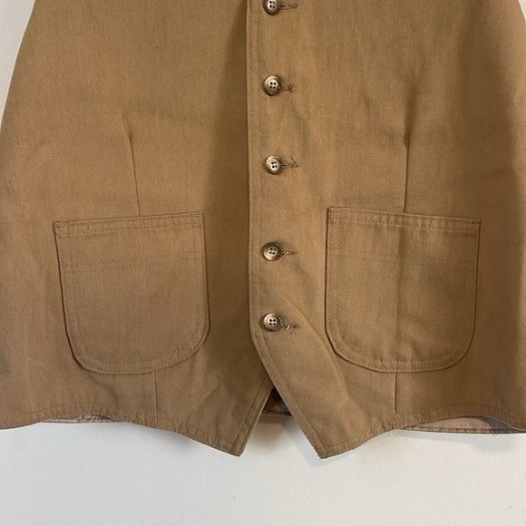 Desert Western Rodeo Levi’s Wildfire Vest Med Tan 70s Cowboy Neutral Rugged VTG - Picture 4 of 15